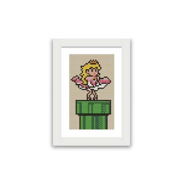 Princess Peach on Warp Pipe